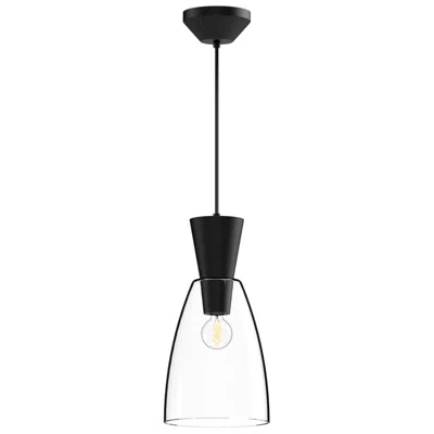 Kuzco Alora Mood Arlo E26 7-in Clear Glass/matte Black Pendant