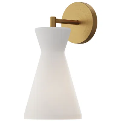 Kuzco Alora Mood Betty E26 6-in Aged Gold/opal Glass Wall Vanity