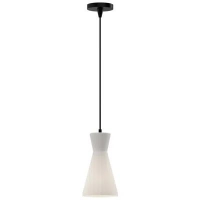 Kuzco Alora Mood Betty E26 6-in Matte Black/opal Glass Pendant