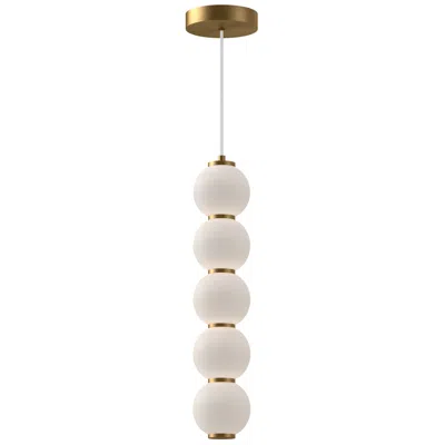 Kuzco Alora Mood Bijou Led 5-in Aged Gold/opal Matte Glass Pendant