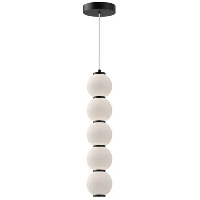 Kuzco Alora Mood Bijou Led 5-in Matte Black/opal Matte Glass Pendant