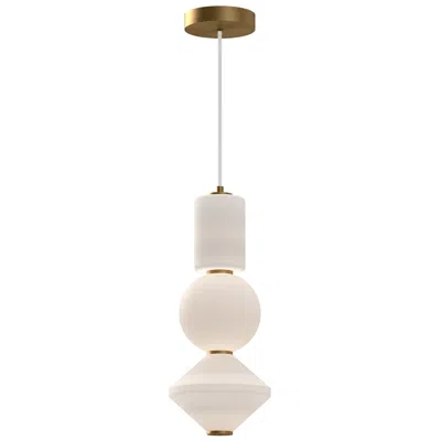 Kuzco Alora Mood Bijou Led 8-in Aged Gold/opal Matte Glass Pendant