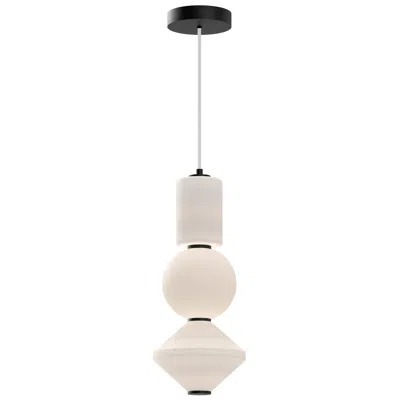 Kuzco Alora Mood Bijou Led 8-in Matte Black/opal Matte Glass Pendant