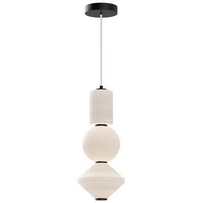Kuzco Alora Mood Bijou Led 8-in Matte Black/opal Matte Glass Pendant