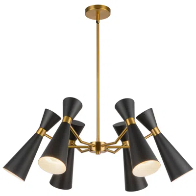 Kuzco Alora Mood Blake E26 32-in Matte Black/aged Gold Socket Chandelier