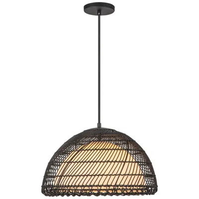 Kuzco Alora Mood Bondi E26 16-in Matte Black/opal Glass Pendant