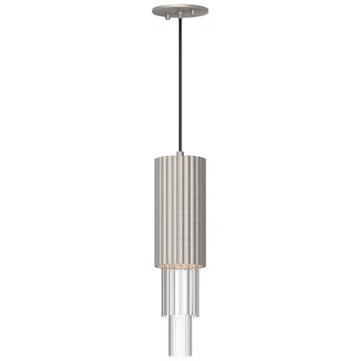 Kuzco Alora Mood Bordeaux Led 4-in Brushed Nickel/clear Ribbed Glass Pendant