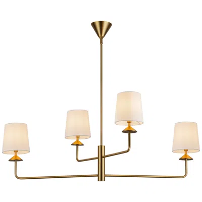 Kuzco Alora Mood Bridgette E12 45-in Brushed Gold/white Linen Socket Chandelier