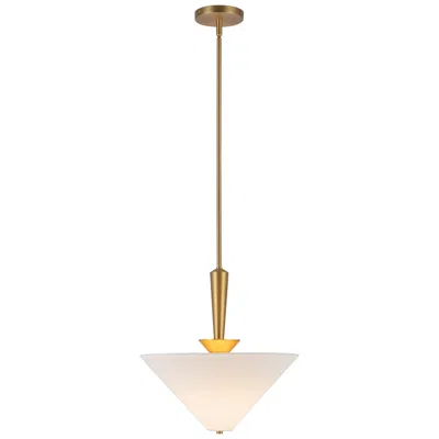 Kuzco Alora Mood Bridgette E26 16-in Brushed Gold/white Linen Pendant
