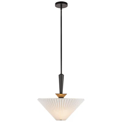 Kuzco Alora Mood Bridgette E26 16-in Matte Black/folded White Pendant