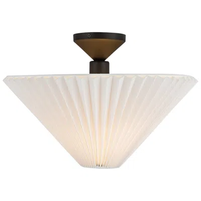 Kuzco Alora Mood Bridgette E26 16-in Matte Black/folded White Semi-flush Mount