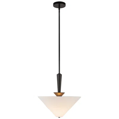 Kuzco Alora Mood Bridgette E26 16-in Matte Black/white Linen Pendant