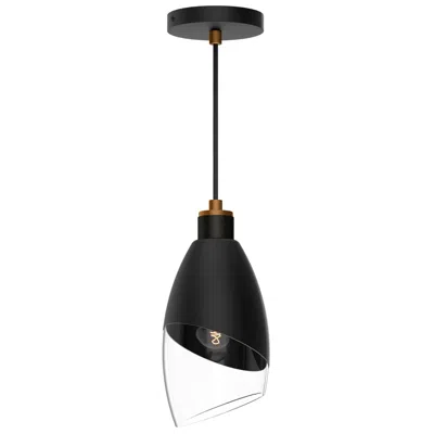 Kuzco Alora Mood Capri E26 5-in Clear Glass/matte Black Pendant