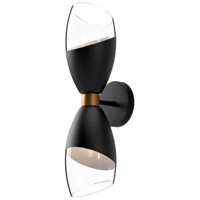 Kuzco Alora Mood Capri E26 5-in Clear Glass/matte Black Wall Vanity