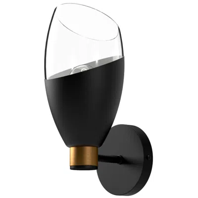 Kuzco Alora Mood Capri E26 5-in Clear Glass/matte Black Wall Vanity