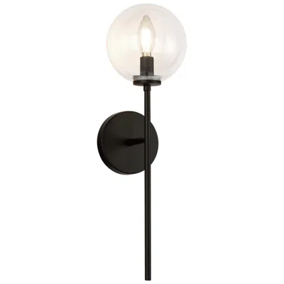 Kuzco Alora Mood Cassia E12 1 Head Matte Black/clear Glass Wall Vanity
