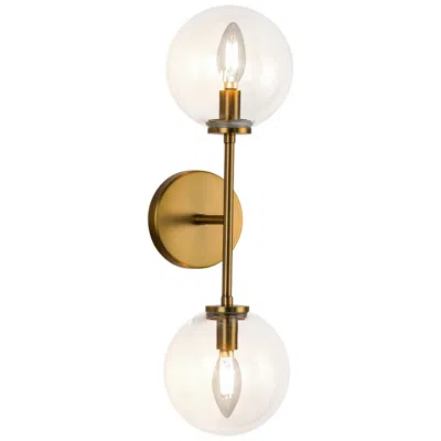 Kuzco Alora Mood Cassia E12 20-in Aged Gold/clear Glass Wall Vanity