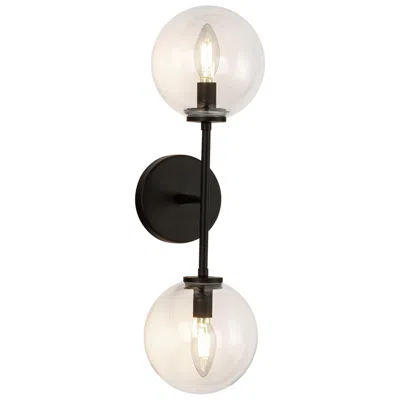 Kuzco Alora Mood Cassia E12 20-in Matte Black/clear Glass Wall Vanity