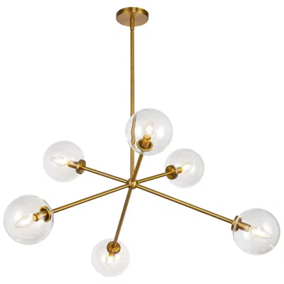 Kuzco Alora Mood Cassia E12 40-in Aged Gold/clear Glass Chandelier