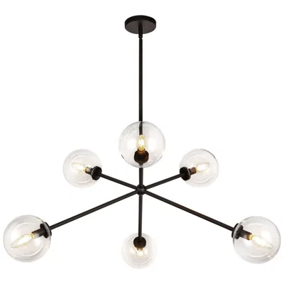 Kuzco Alora Mood Cassia E12 40-in Matte Black/clear Glass Chandelier