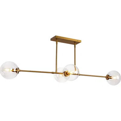 Kuzco Alora Mood Cassia E12 48-in Aged Gold/clear Glass Linear Pendant