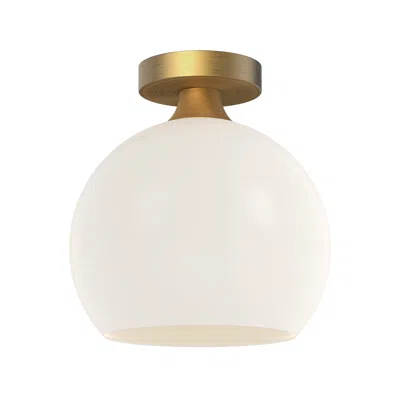 Kuzco Alora Mood Castilla E26 10-in Aged Gold/opal Matte Glass Flush Mount
