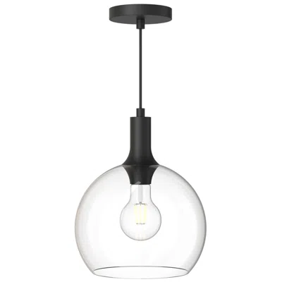 Kuzco Alora Mood Castilla E26 10-in Clear Glass/matte Black Pendant