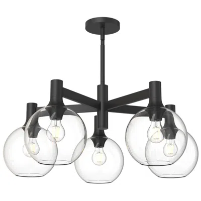 Kuzco Alora Mood Castilla E26 29-in Clear Glass/matte Black 5 Lights Chandeliers