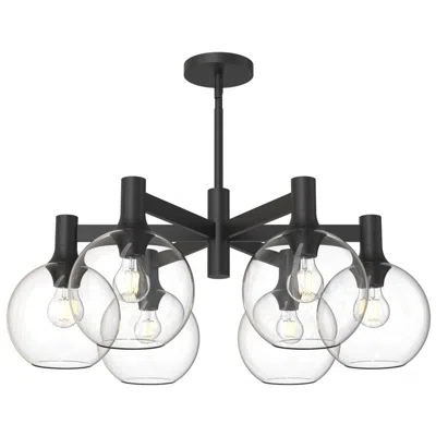 Kuzco Alora Mood Castilla E26 29-in Clear Glass/matte Black 6 Lights Chandeliers