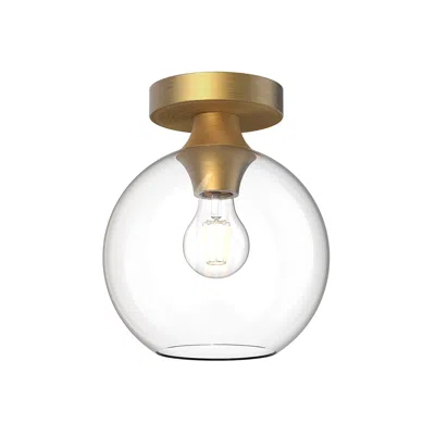 Kuzco Alora Mood Castilla E26 8-in Aged Gold/clear Glass Flush Mount