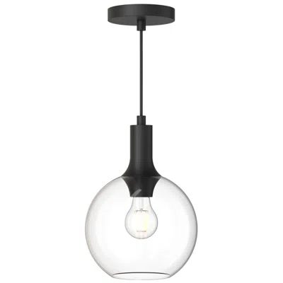 Kuzco Alora Mood Castilla E26 8-in Clear Glass/matte Black Pendant
