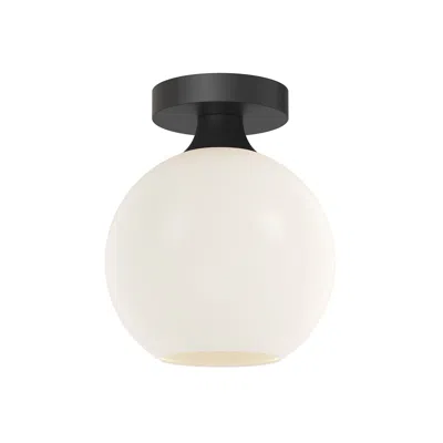 Kuzco Alora Mood Castilla E26 8-in Matte Black/opal Matte Glass Flush Mount