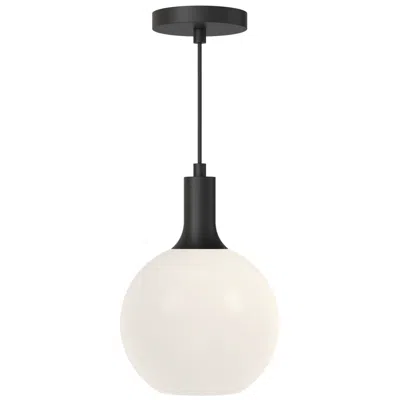Kuzco Alora Mood Castilla E26 8-in Matte Black/opal Matte Glass Pendant