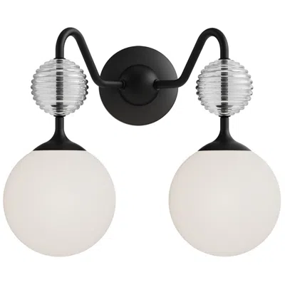 Kuzco Alora Mood Celia E12 15-in Matte Black/opal Glass Vanity Light