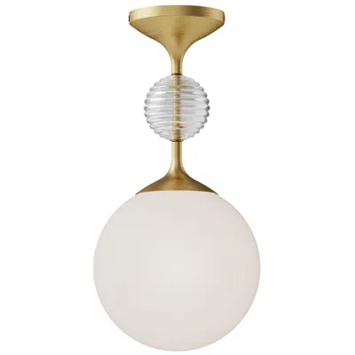 Kuzco Alora Mood Celia E26 8-in Brushed Gold/opal Glass Semi-flush Mount