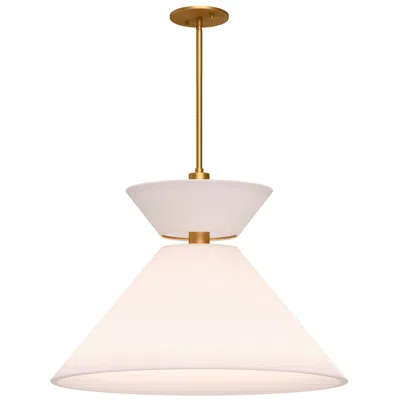 Kuzco Alora Mood Chapelle E26 22-in Aged Gold/white Linen Pendant