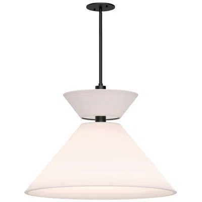 Kuzco Alora Mood Chapelle E26 22-in Matte Black/white Linen Pendant