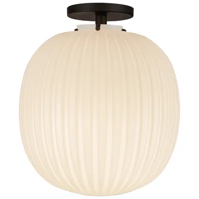 Kuzco Alora Mood Cherise E26 12-in Black/glass Semi-flush Mount
