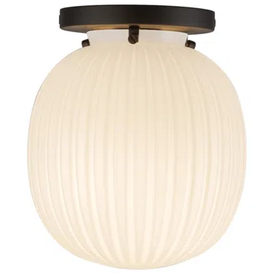 Kuzco Alora Mood Cherise E26 7-in Black/glass Semi-flush Mount In Neutral
