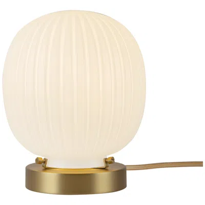 Kuzco Alora Mood Cherise E26 7-in Gold/glossy Ribbed Opal Glass Socket Table Lamp In Brown