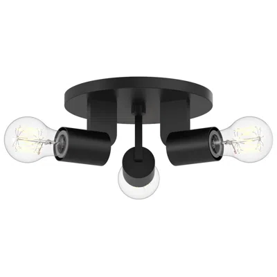 Kuzco Alora Mood Claire E26 10-in Matte Black Semi-flush Mount