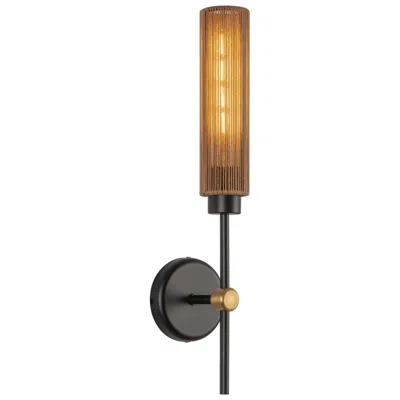 Kuzco Alora Mood Colby E26 20-in Matte Black/tan Jute Wall Vanity
