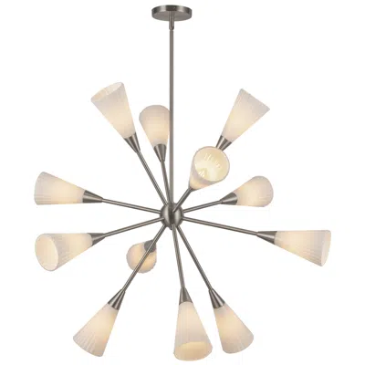 Kuzco Alora Mood Cosmo E12 39-in Nickel/glossy Opal Socket Chandelier