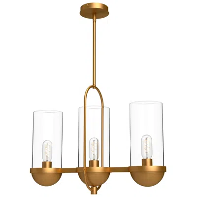 Kuzco Alora Mood Cyrus E26 24-in Aged Gold/clear Glass Linear Pendant