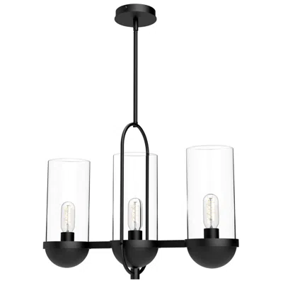 Kuzco Alora Mood Cyrus E26 24-in Clear Glass/matte Black Linear Pendant