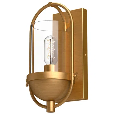 Kuzco Alora Mood Cyrus E26 7-in Aged Gold/clear Glass Wall Vanity