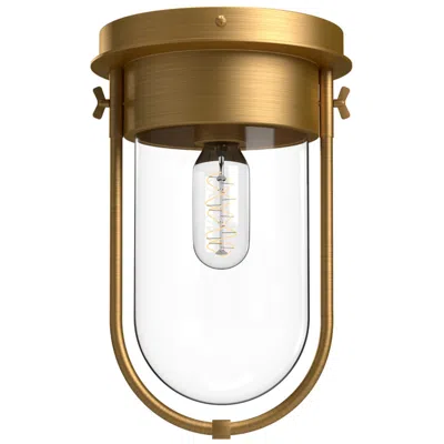 Kuzco Alora Mood Cyrus E26 8-in Aged Gold/clear Glass Flush Mount