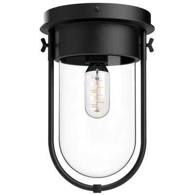 Kuzco Alora Mood Cyrus E26 8-in Clear Glass/matte Black Flush Mount