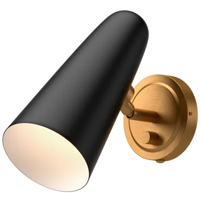 Kuzco Alora Mood Daniel E26 5-in Aged Gold/matte Black Wall Vanity