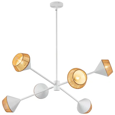 Kuzco Alora Mood Daphne E12 38-in White/brown Cotton Rope Chandelier